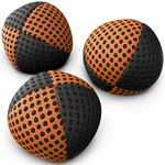 speevers XBalls Juggling Balls Professional Set of 3 - Throwing Balls for Juggling in 15 Colours - Juggling Set for Children, Adults, Beginners, Professionals - Beanbags with Carry Bag (Black Orange,