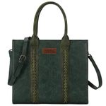 Wrangler Purse for Women Large Work Tote Bags with Strap Vintage Top-Handle Handbags - Forest Secret Large