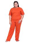 Canidae Women Self Design Cotton Co ords set for girls/women (Regular, 2XL, ORANGE)