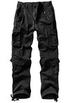 TRGPSG Women's Cargo Hiking Pants,Lightweight Tactical Casual Work Pants with 9 Pockets,2039 Black,14