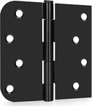 homdiy 18 Pack Black Door Hinges 4 x 4 Inch Gate Hinges Matte Black Cupboard Hinges Iron Material for Interior Doors, Door Hardware Flat Butt Hinges with Square & Round Corners