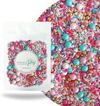 Hey Sugar! Sprinkle Mix| Sprinkles Made In USA By Sprinkle Pop| Pink White Aqua Purple Sprinkles Mix With Pink Heart Confetti| Girl Lady Valentines Sprinkles For Decorating Cupcakes Cakes Cookies, 2oz