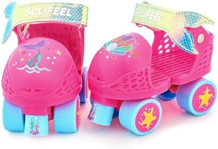 SULIFEEL Kids Adjustable Quad Roller Skates,Toddler Beginner Roller Skates for Girls and Boys Age 2-5 Years Old