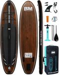 BEYOND MARINA Inflatable Paddle Board Stand Up Paddle Board, 10'6"x32"x6" Featherlight Sup Board for Youth & Adult | Premium Double Action Pump, Backpack, Fiberglass Paddle, Leash, Wood