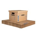 Bankers Box SmoothMove Classic Moving Boxes, Tape-Free Assembly, Easy Carry Handles, Small, 15 x 12 x 10 Inches, 10 Pack (7714901), Brown