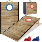 NZQXJXZ Cornhole Game Set, 2 ft x 1 ft Solid Wood Premium Corn Hole Boards with 6 Bean Bags and a Carrying Bag, Corn Toss Game Set for Kids and Adult