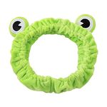 Funny Frog Headband, Makeup Headband, Frog Eye Elastic Headband Cute Frog Headband for Face Washing Frog Head Wrap Green Funny Hair Band Elastic Turban Headbands (A)