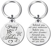 18th Birthday Keychain Happy 18th Birthday Gifts for Girls Boys Inspirational Keychain Gift 18 Year Old Gifts for Daughter Son - Behind You All Your Memories Keychain