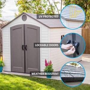 Lifetime Outdoor Storage Shed, 8 x 15 ft – Desert Sand