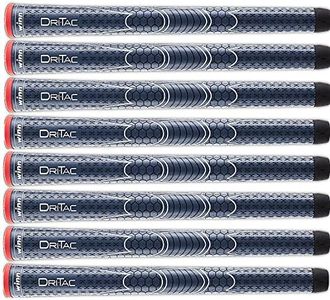 Set of 8 WINN DRI-TAC STANDARD Golf Grips - Non-Slip & Cushioned Comfort - Moisture-Wicking & Shock Absorption - AVS Technology - Hand Alignment & Lighter Grip Pressure - Tacky in All Weather