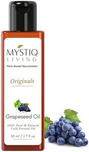 Mystiq Living Grapeseed Oil for Hair and Skin, Anti Ageing, Glowing Skin, Acne, Pimple - 50 ML | Cold Pressed, 100% Pure & Natural