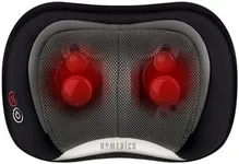 Homedics Back and Neck Massager, Portable Shiatsu All Body Massage Pillow with Heat, Targets Upper and Lower Back, Neck and Shoulders. Lightweight for Home, Office, Travel