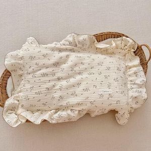 BuLuTu Cute Toddler Pillow Cases for Travel Pillow Soft Cotton Muslin Standard Size Pillowcase Toddler Girls Bedding Decor Pillowcases, 1 Piece, Olive Pattern,28"x18"