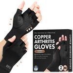 Dr. Frederick's Original Copper Arthritis Glove - 2 Gloves - Perfect Computer Typing Gloves - Fit Guaranteed - Large