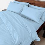 Cottington Lane - 3 PC Elegant Duvet Cover King Size - 400 Thread Count 100% Cotton - Duvet/Quilt/Razai Cover Come with Zipper Closer for Protect Your Super Soft Comforter | Light Blue Solid