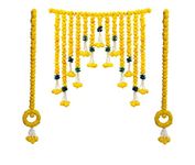 SHREYA-FASHION Artificial Marigold Flowers Garlands Hanging Door Toran, Doorway For Diwali, All Festivals Special Events, Home, Office, Wedding Haldi Mehndi Party Decorations (3, 94 Cm)