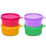 Tupperware Plastic Spill proof Tropical Bowls (Multicolour, 210ml, 4 Pieces)