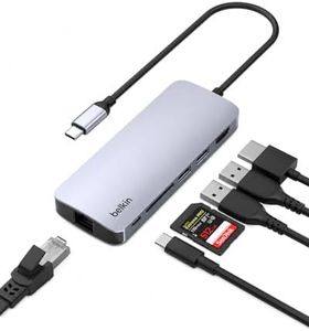 Belkin USB-C 6-in-1 MultiPort Hub with 4K HDMI, 1x USB-C PD 3.0 Port 2 x USB-A 3.1, SD Card Reader for MacBook Pro, Air, iPad Pro, XPS.
