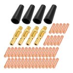 48 Pcs Flux Core Gasless Nozzle Tips Kit KP1939-1, 0.035" (0.9mm) Flux Core Welding Gun Welder Mig Contact Tips Gasless Nozzle Gas Diffusers, Compatible with Lincoln Magnum 100L & Weld-Pak MIG Welder