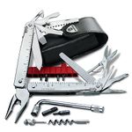 Victorinox Swiss Tool X Plus Swiss Army Knife, Large, Multi Tool, 37 Functions, Locking Blade, Case, Silver