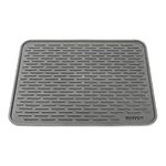 HOTPOP XXL Inches Gray Silicone Dish Drying Mat and Large Trivet - Dishwasher Safe, Heat Resistant, Eco-conscious - Ideal Drip Tray, Mini Fridge Mat, Dish Drainer, Mini Fridge Accessories (24"x18")