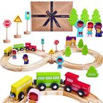 Train Set by Jaques of London | Wooden Toys for 1 2 3 4 5 Year Olds | Toy Train for Kids | Toddler Toys | Since 1795 | Beautiful Gift Packaging | Luxury Present by Jaques of London - Since 1795