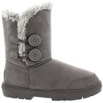 Holly Womens Twin Button Waterproof Winter Snow Boots, Grey, 8 UK