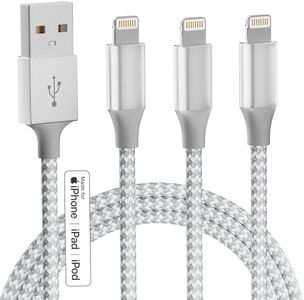 iPhone Charger 3pack 10FT Apple MFi Certified Long Lightning Cable Fast Charging Nylon Braided USB Charging Cable High Speed Transfer Cord for iPhone 14 13/12/11 Pro Max/XS MAX/XR/XS/X/8/7/Plus/6S