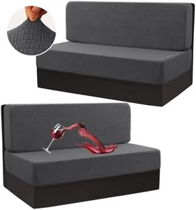 H.VERSAILTEX 100% Waterproof RV Dinette Cushion Covers Elastic Camper Cushion Covers Replacement Loveseat Covers for Travel Trailer Washable Crizzle Pattern (2 Backrest Cover & 2 Bench Cover, Grey)