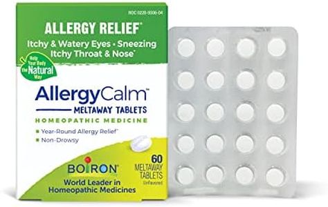 Boiron AllergyCalm Tablets for Relief from Allergy and Hay Fever Symptoms of Sneezing, Runny Nose, and Itchy Eyes or Throat - 60 Count