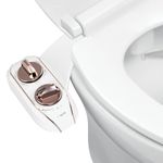 Luxe Bidet NEO 185 Plus – Next-Generation Mechanical Bidet Toilet Seat Attachment with Innovative EZ-Lift Hinges, Dual Nozzles, and 360° Self-Cleaning Mode (Rose Gold)