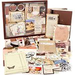 Retailio Scrapbooking Supplies Kit, Vintage Aesthetic for Bullet Junk Journal, Stationery, A6 Grid Notebook, DIY Journaling Supplies, Birthday Craft Gift for Teen Girl Kid Women 348 Pcs Brown