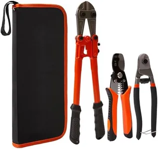 3-Piece Bolt Cutter Pliers Set,14" Heavy Duty Bolt Cutter, 8" Mini Bolt Cutter, 7" Wire Cable Cutter. Ergonomic Handles For Easier Cutting Of Locks, Steel Wire, Wire Mesh, And Chains.