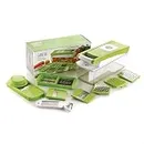 Ganesh 14 in 1 Multipurpose Chopper, Fruits & Vegetable Cutters, Grater Peeler Chipser, Unbreakable Food Grade Body, Easy Push to Clean Button Slicer Dicer, Chopper for Kitchen (Green, Plastic)