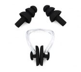 Silicone Swimming Ear Plugs and Nose Clip Set, Black, Waterproof, for Pool and Water SportsSS/MULTI COLOR