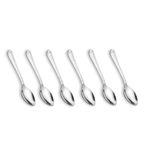 Crystal Stainless Steel Dessert Spoon Set, Standard, Silver, 10 Millimeters