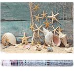 FILFEEL Aquarium Background Fish Tank Decorations 3D Effect Adhesive Seashell Starfish Poster Style PVC Adhesive Decor Paper Sticker Paper Cling Decals (122x46cm)