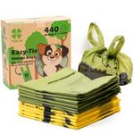 YORJA Tie Handles Dog Poo Bags, 440 Pet Poop Bags, Thick and Strong 100% Leak-Proof Biodegradable Waste Bags