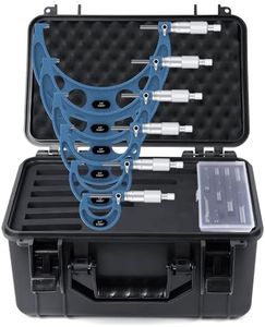 HDLNKAK 0-6 inch Outer Diameter Micrometer Set, 6-Piece high-Precision Micrometer Tool Set, Equipped with 0.0001 inch Scale and Tungsten Carbide tip, Comes with a Sturdy Portable Carrying case.