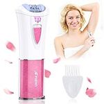 bubbacare Facial Epilator, Cordless Facial Hair Removal for Women Face & Body Hair Remover, Electric Mini Epilator with LED Light, Bikini Trimmer for Facial Body Armpit Bikini Leg