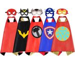 RioRand Kids Dress Up Superhero Capes Set Toys Costumes Party Favors For Girls Boys Christmas Gifts 5PCS