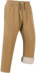 Gihuo Men's Winter Warm Fleece Pants Sherpa Fleece Lined Jogger Pants Sweatpant Athletic Running Straight Cuff Pants(01Khaki-L)