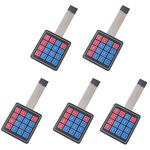 DIYmalls 4x4 Keypad 16 Key Matrix Array Membrane Switch 8pin Keyboard for Arduino (Pack of 5)