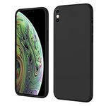 LIRAMARK Silicone Soft Back Cover Case for Apple iPhone Xs Max (Silicone Black)