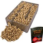 Kaduf Pellet Smoker Tray 5" x 8" - 12 Hours of Billowing Smoke, Perfect for Hot and Cold Smoking Meat, Fish, Cheese with Wood Pellets – Works in any Type of Grill or Smoker, Free eBook Smoking Recipes