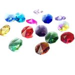 100pcs 14mm Crystal Octagon Beads 1 Hole for Chandeliers, Suncatchers, Wedding & Jewelry Making, Prism Sun Catcher Charms, Artistic Decorations