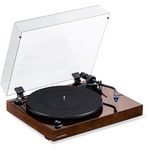 Fluance RT84 Reference High Fidelity Vinyl Turntable Record Player with Ortofon 2M Blue Cartridge, Speed Control Motor, High Mass MDF Wood Plinth, Vibration Isolation Feet - Walnut