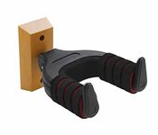 VERAT Guitar Wall Mount Hanger Universal Guitar Wall Mount Hanger with Wooden Base | Foam-Padded Arms for Acoustic & Electric Guitar Wooden Base Guitar Wall Hook