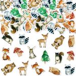 40Pcs Edible Animal Cupcake Toppers Wafer Paper Woodland Theme Animal Cupcake Toppers Dessert Muffin Cake Picks Cake Decoration for Baby Shower or Birthday Party Decoration