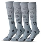 Dr Compresss Graduated Compression Socks | For Women & Men | 20-30MMHG | Best For Circulation, Media, Nurse, Running, Pregnancy, Travel and More (Grey and Black, Small-Medium)